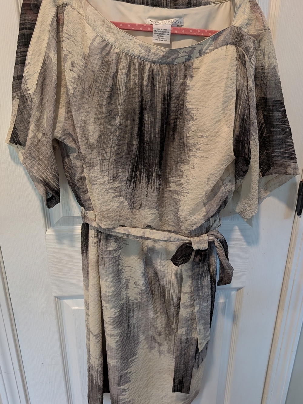 NWOT Maggy London Watercolor Belted Dress Size 16
